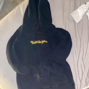 Thank You Hoodie black and gold size medium